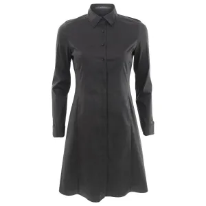 Button Down Long Sleeve Shirtdress - Black