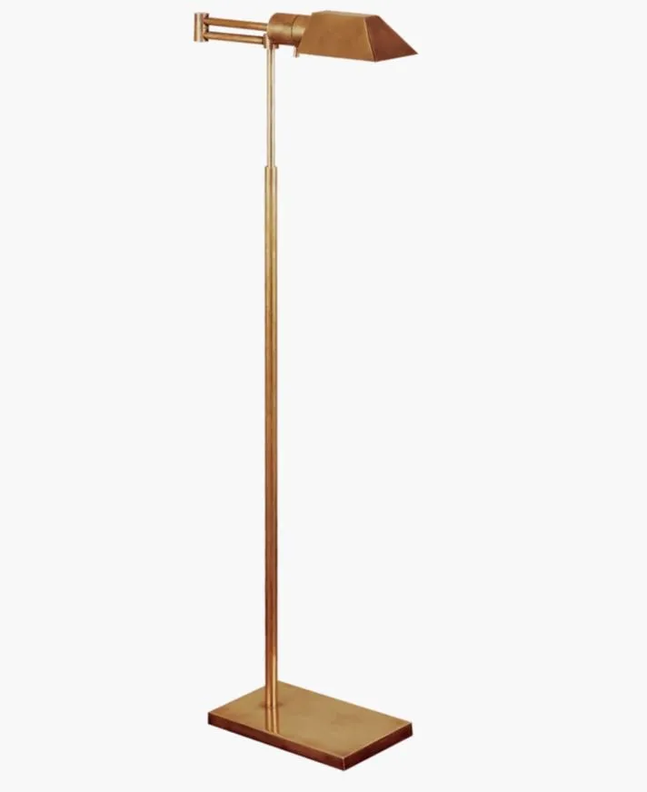 Cape Poge Swing Arm Floor Lamp Brass