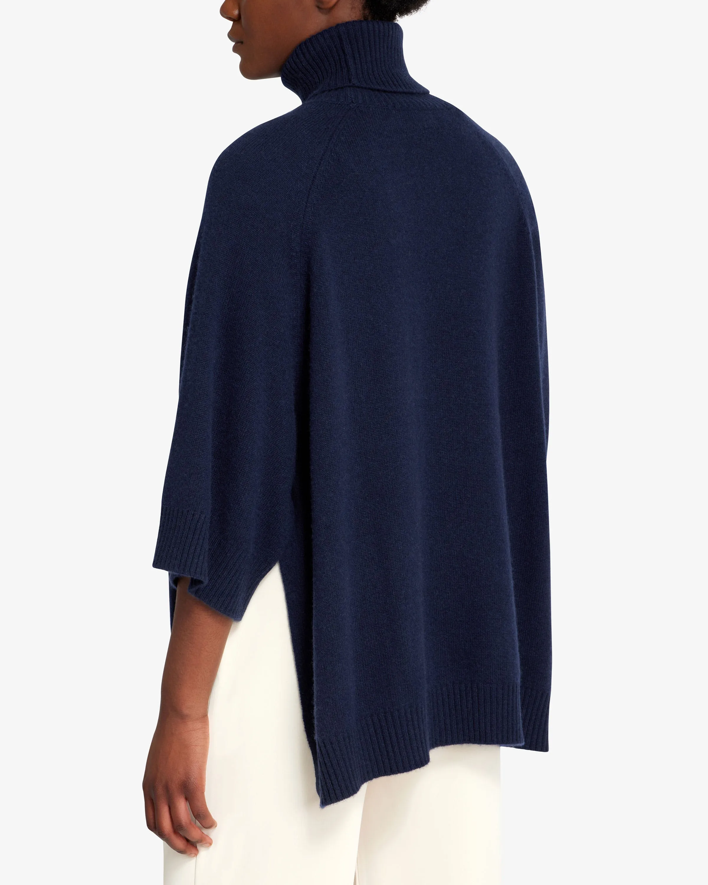 Cashmere Wool Rollneck Pullover - Navy