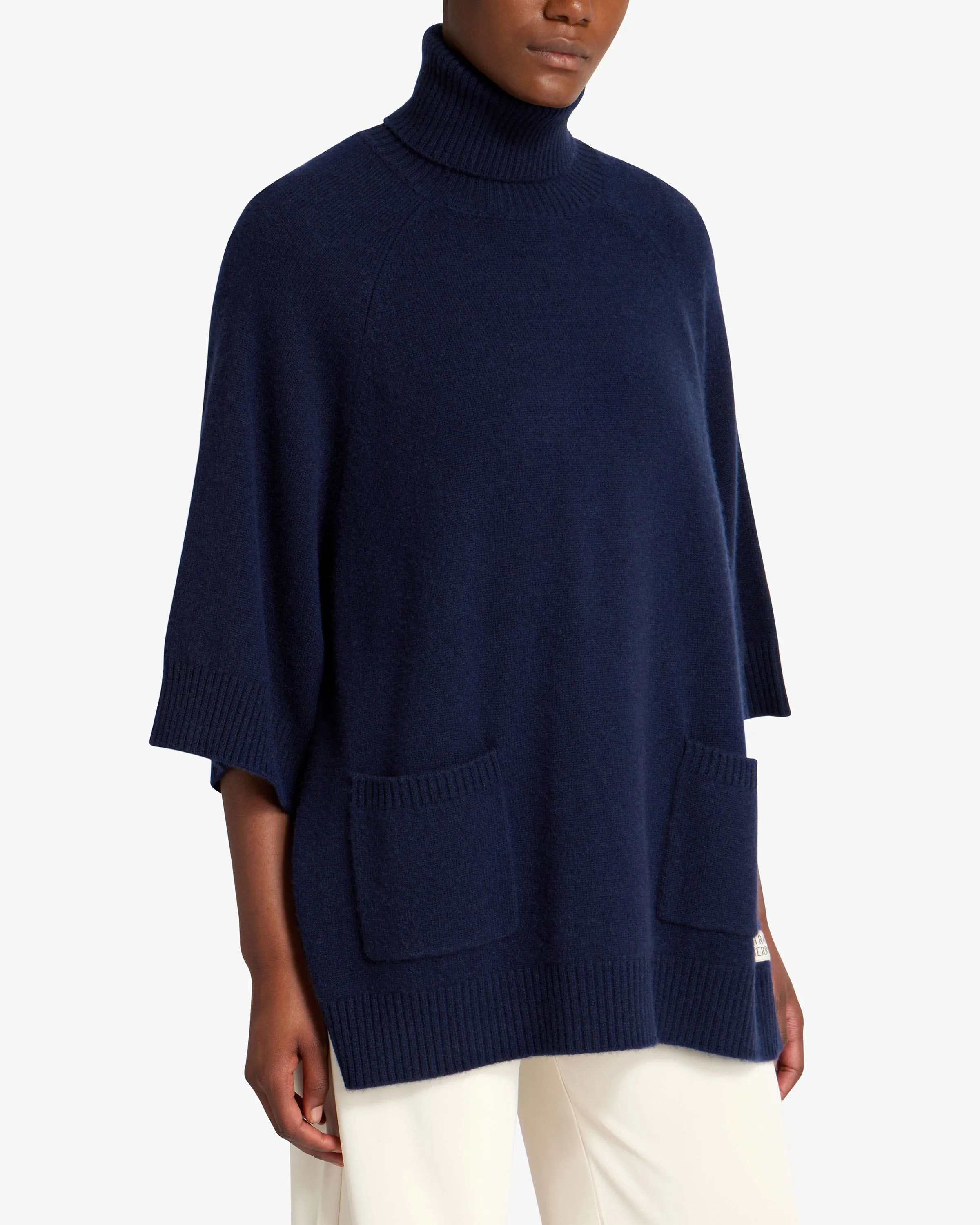 Cashmere Wool Rollneck Pullover - Navy