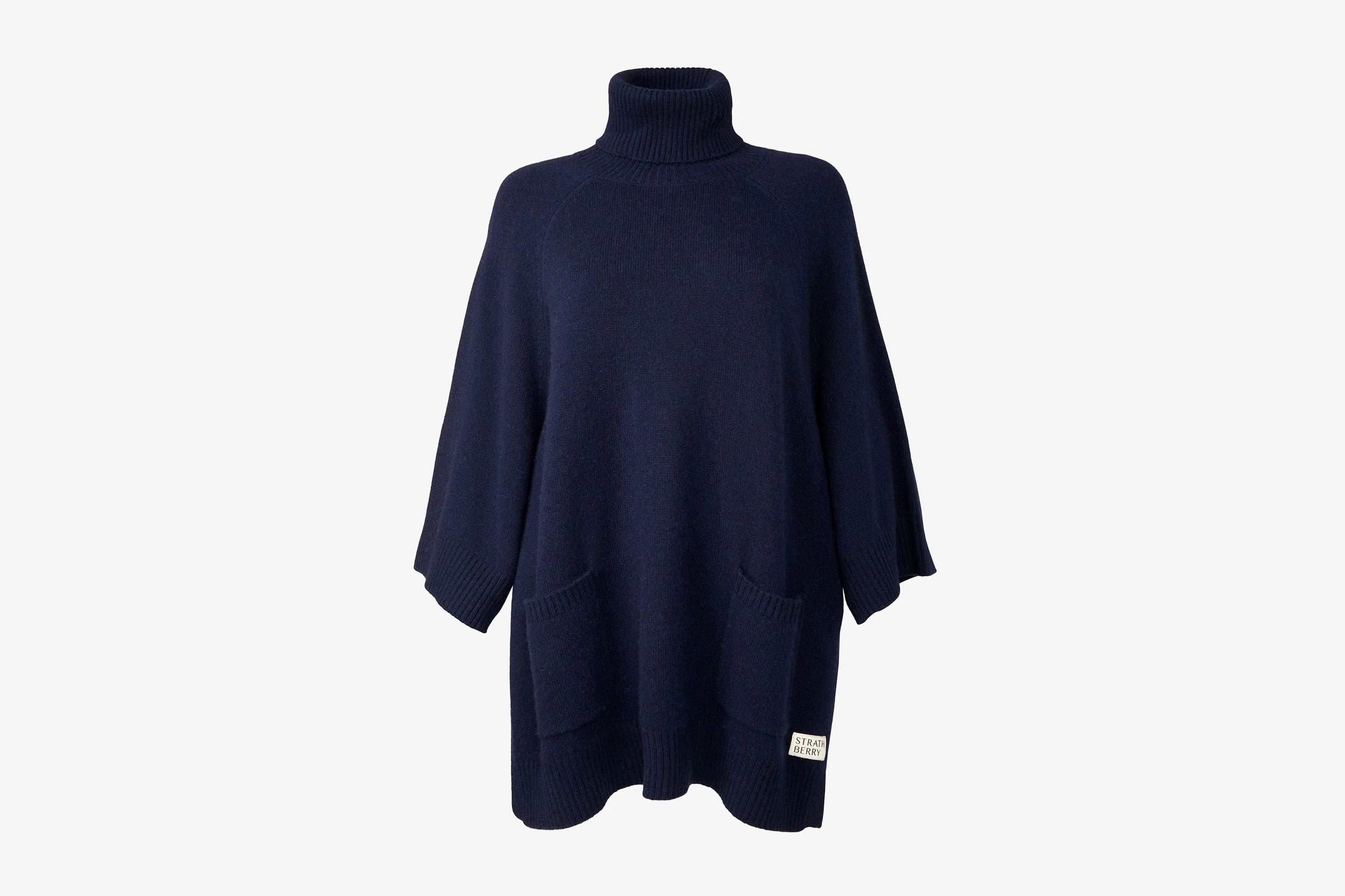 Cashmere Wool Rollneck Pullover - Navy