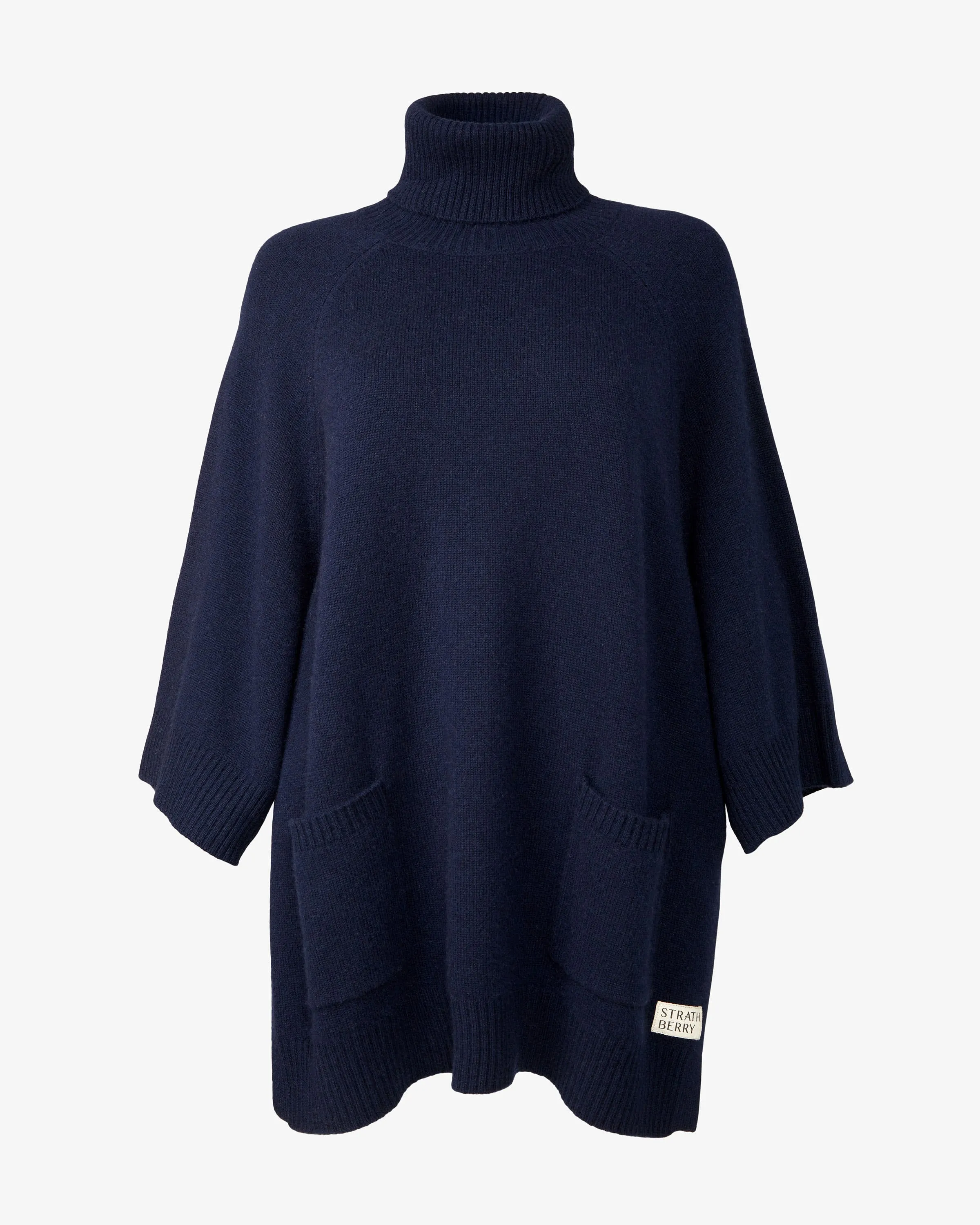 Cashmere Wool Rollneck Pullover - Navy