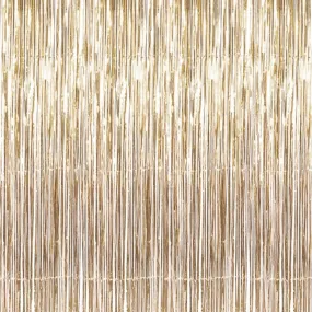 Champagne Gold Metallic Fringe Tinsel Curtain Backdrop