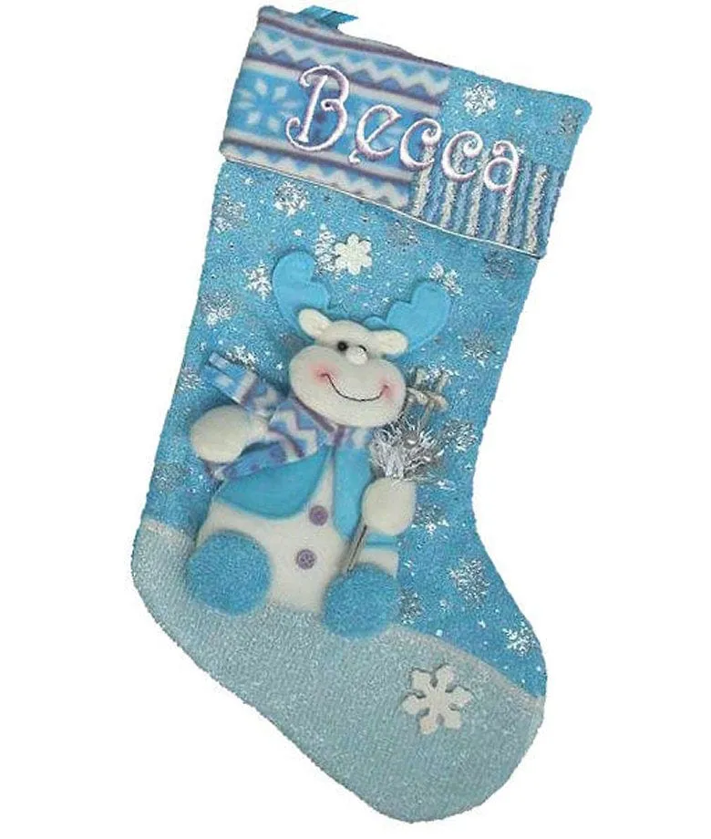 Christmas Winter Wonderland Personalized Stocking - Rudolph