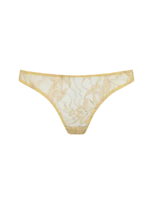 Coco de Mer Fiorella Brazilian Knicker in Gold