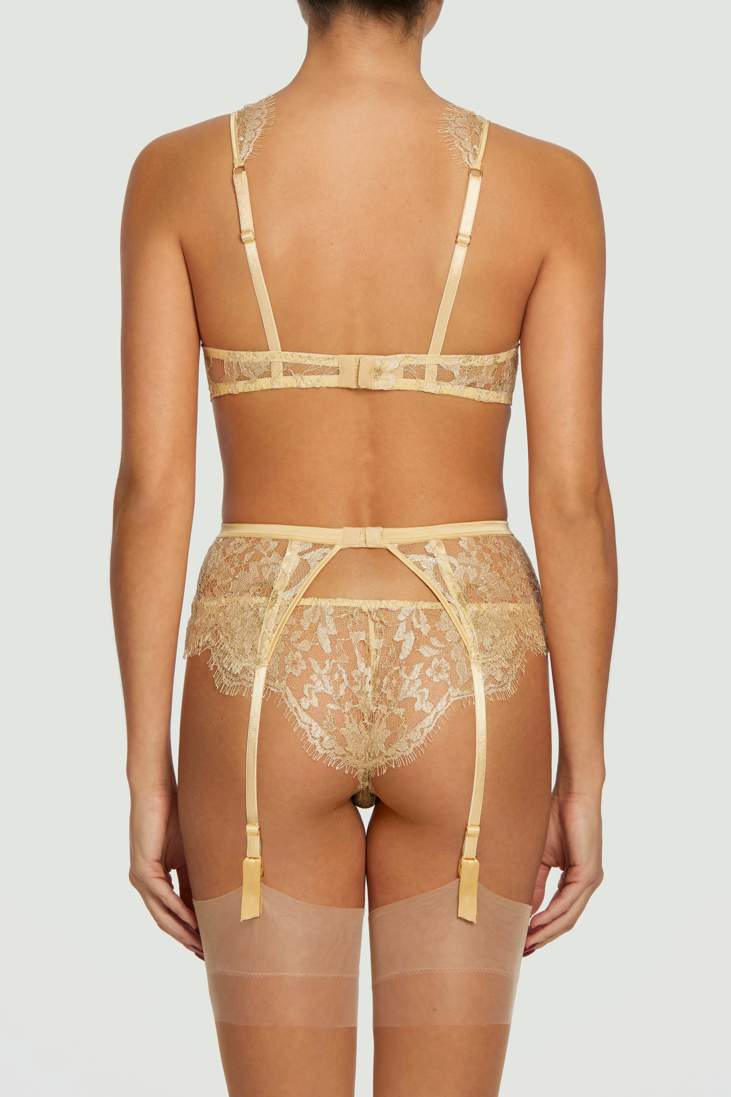 Coco de Mer Fiorella Brazilian Knicker in Gold