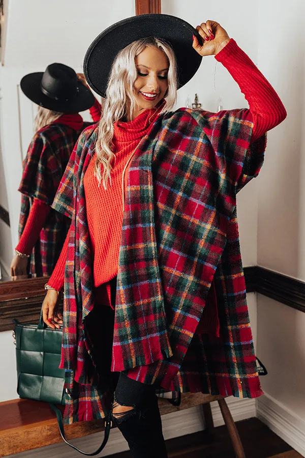 Cocoa Classic Plaid Poncho