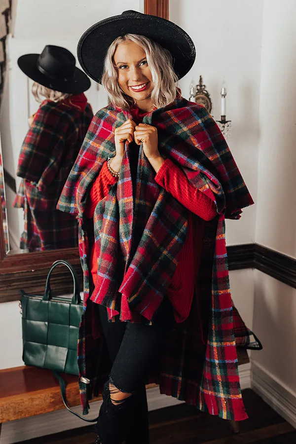 Cocoa Classic Plaid Poncho