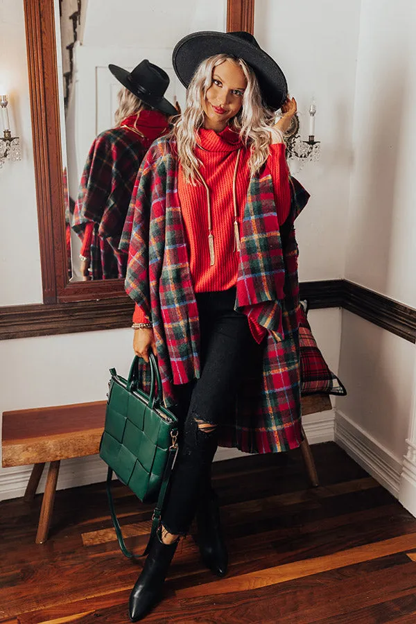 Cocoa Classic Plaid Poncho