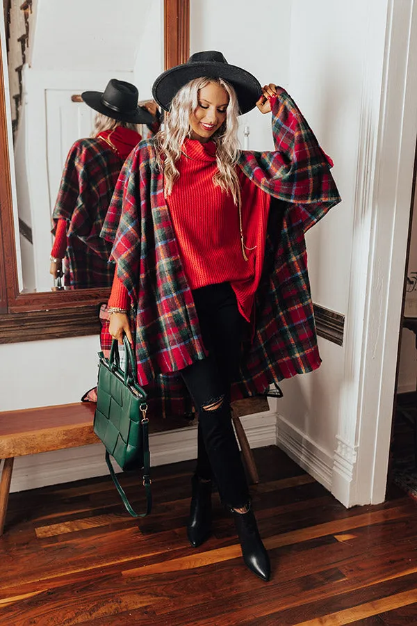 Cocoa Classic Plaid Poncho