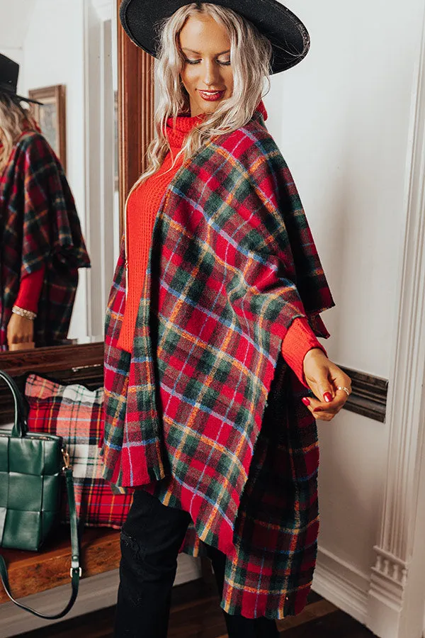 Cocoa Classic Plaid Poncho