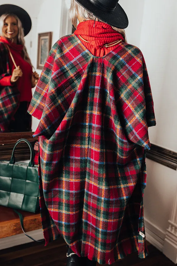 Cocoa Classic Plaid Poncho