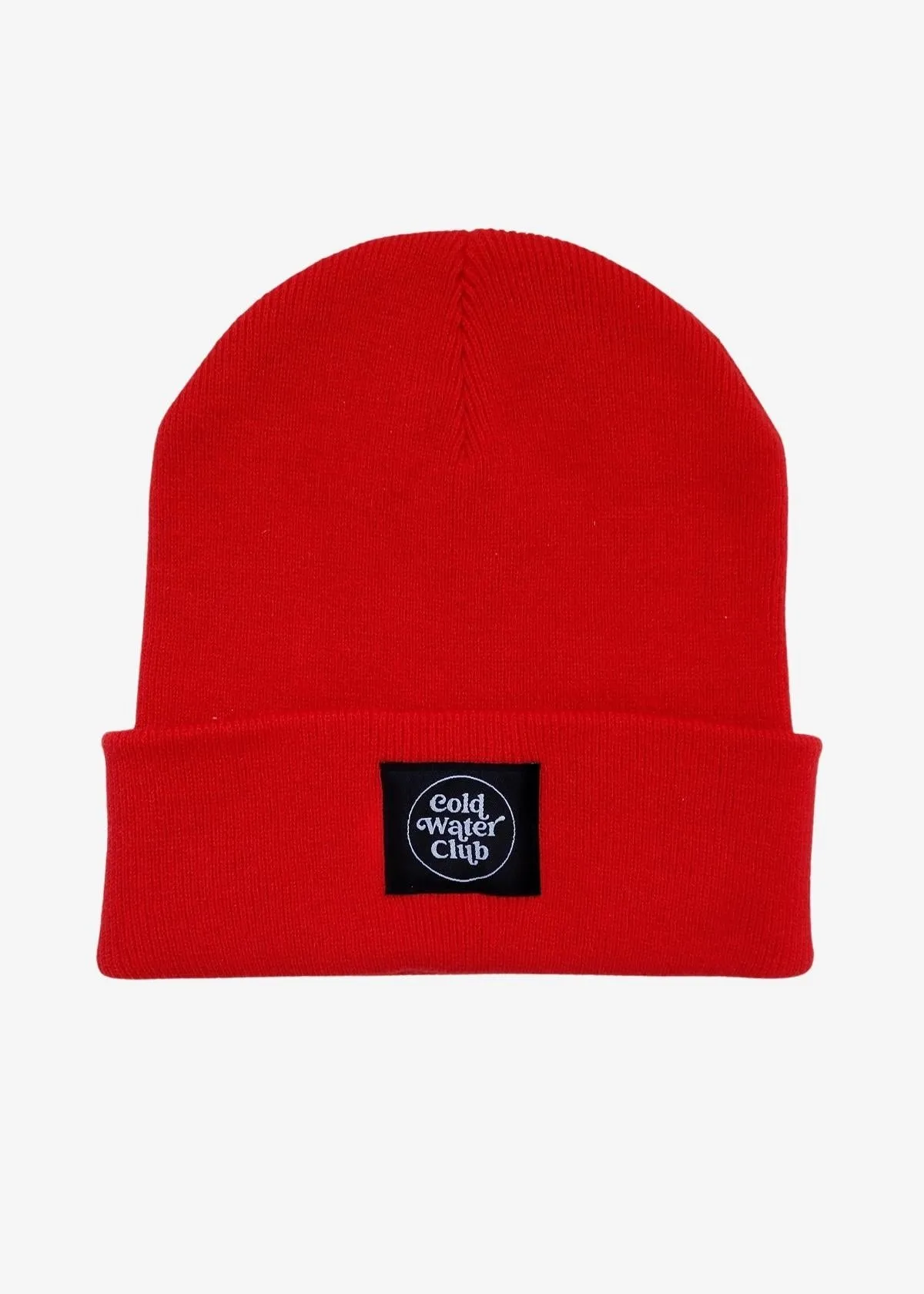 Cold Water Club Rib Knit Beanie in Red