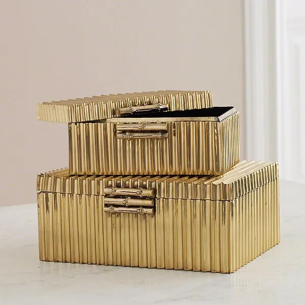 Corrugated Bamboo Box - Brass