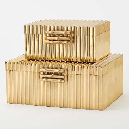 Corrugated Bamboo Box - Brass