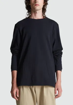 Cotton Long Sleeve Pique | Black Beauty