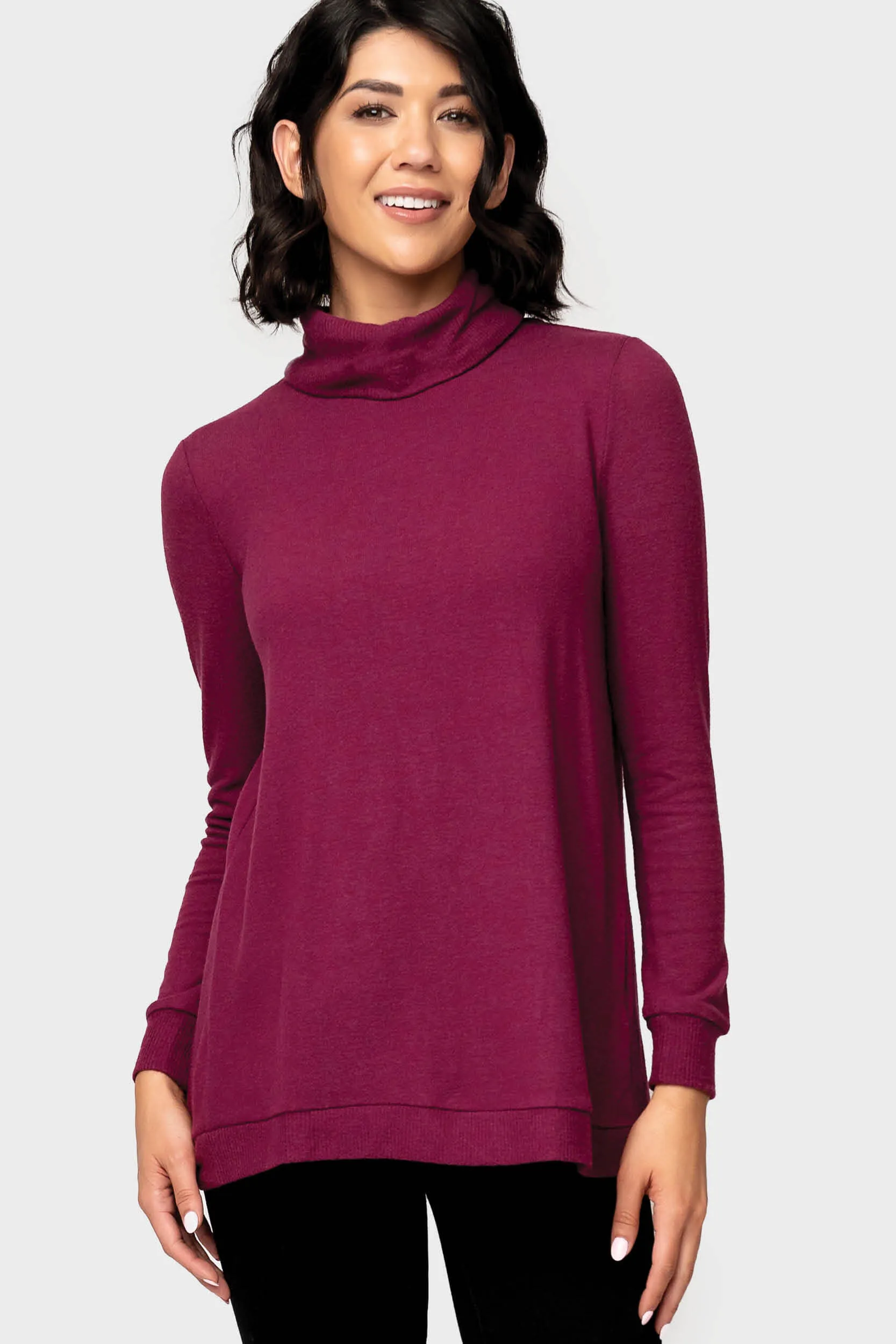 Cozy Knit Tunic with Asymmetrical Back Detail