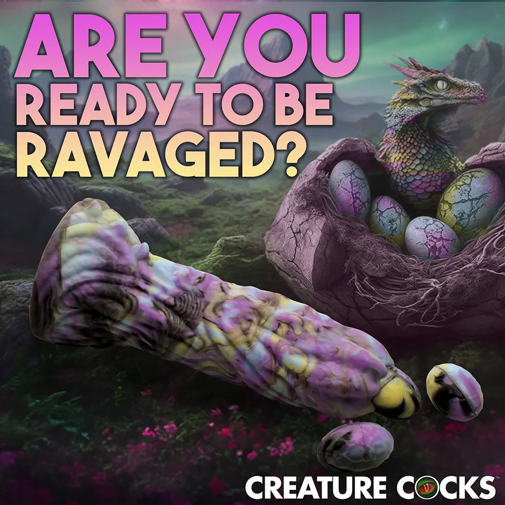 Creature Cocks Dragon Spawn Dragon Ovipositor Silicone Dildo with Eggs