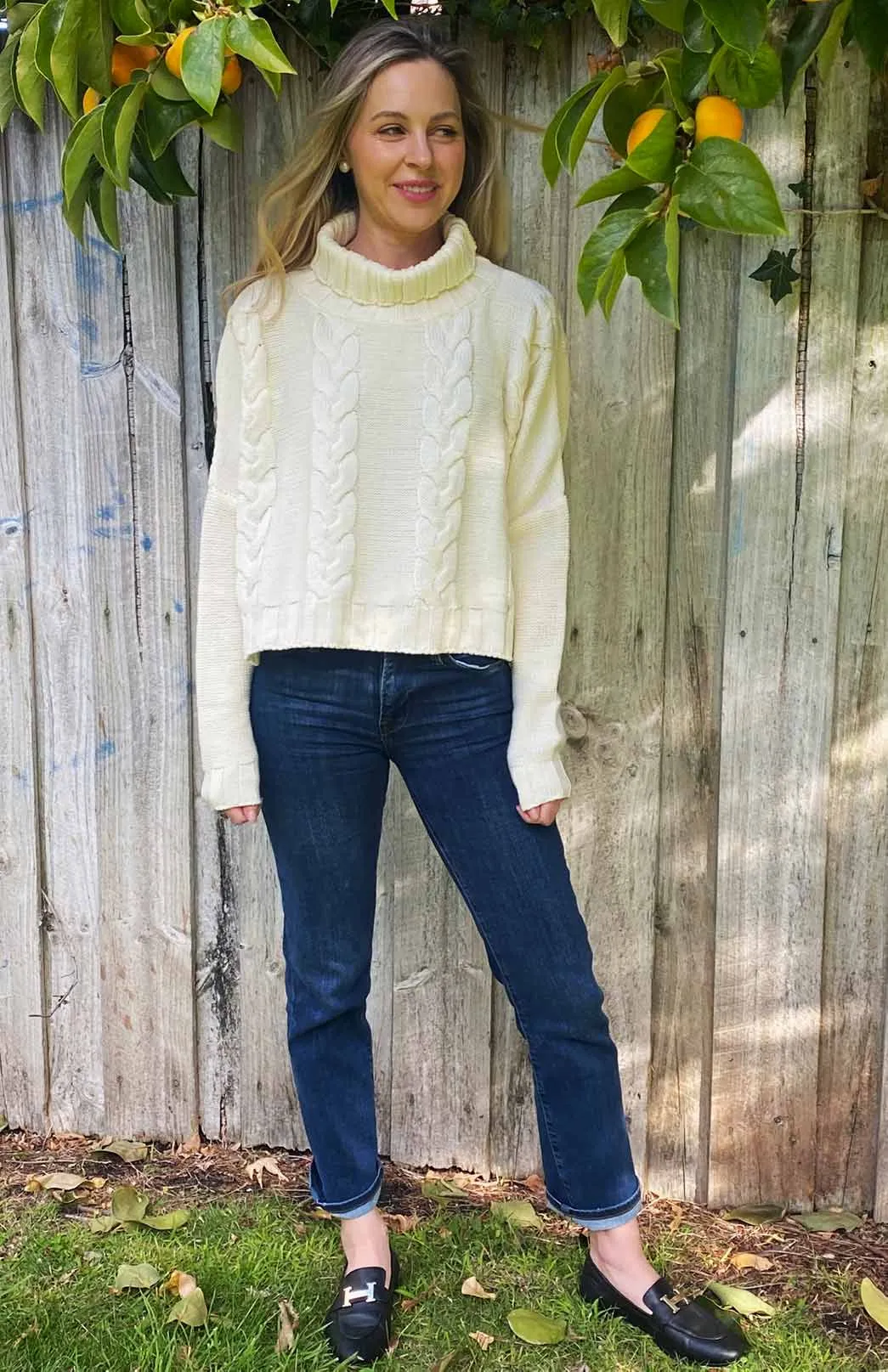 Cropped Wide Cable Jumper