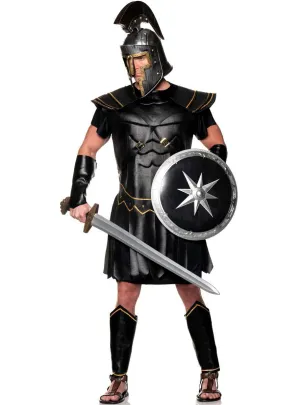 Deluxe Black Roman Gladiator Plus Size Mens Costume