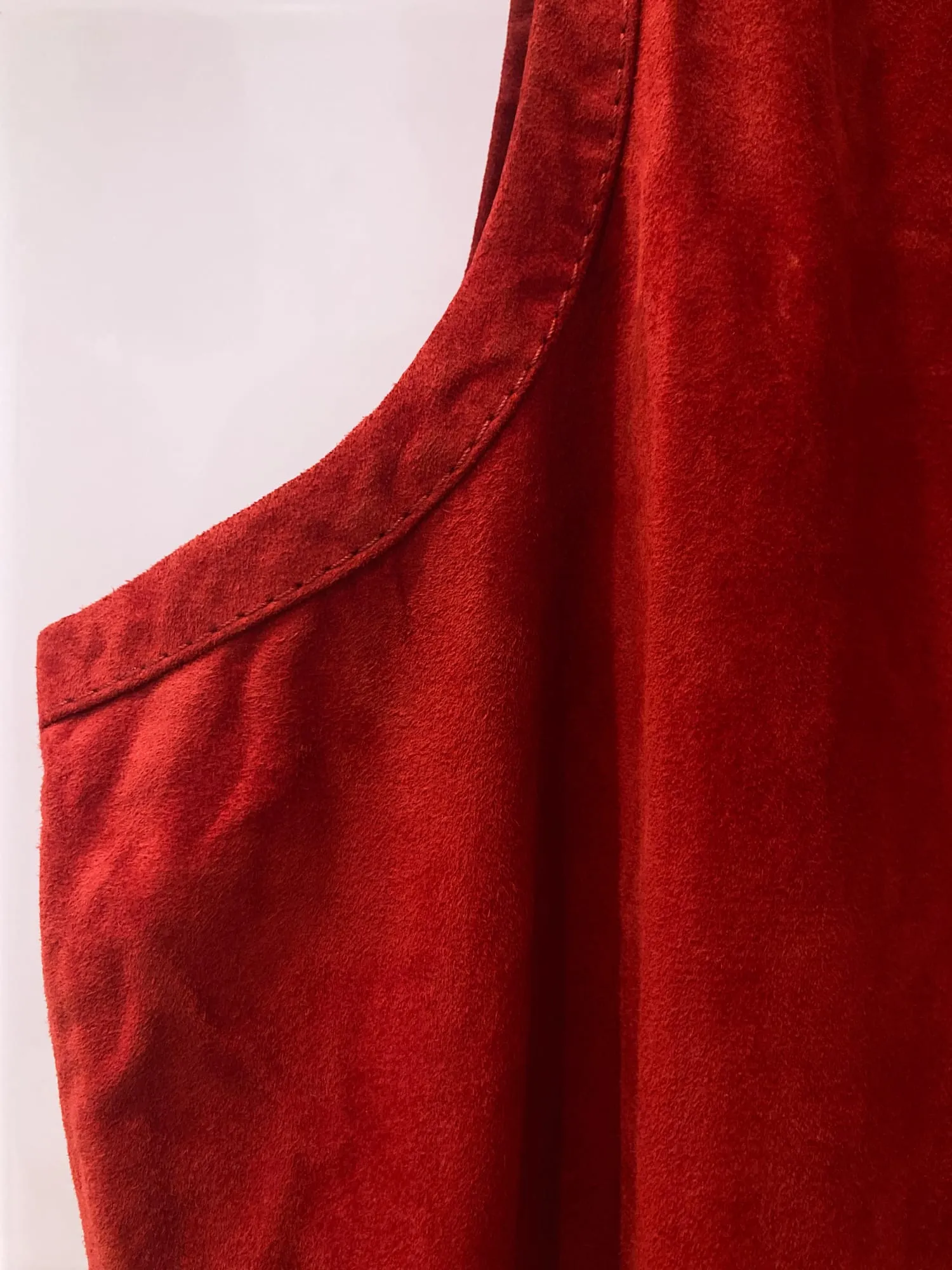 Dirk Bikkembergs 1990s 2000s red suede leather mini dress