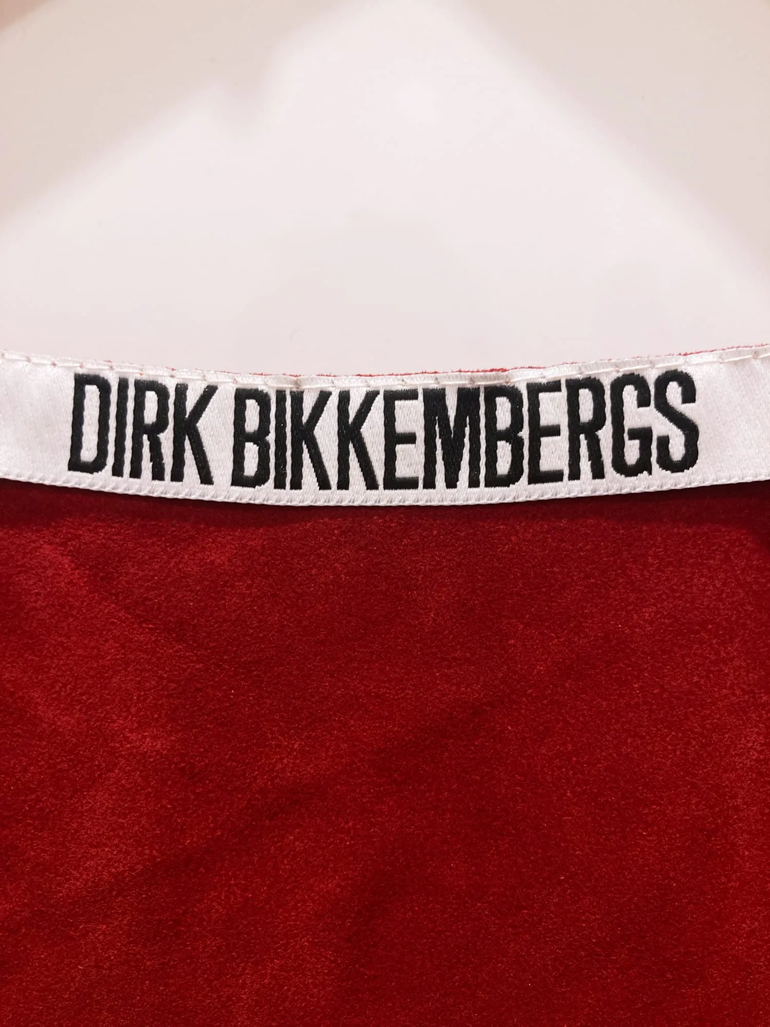 Dirk Bikkembergs 1990s 2000s red suede leather mini dress