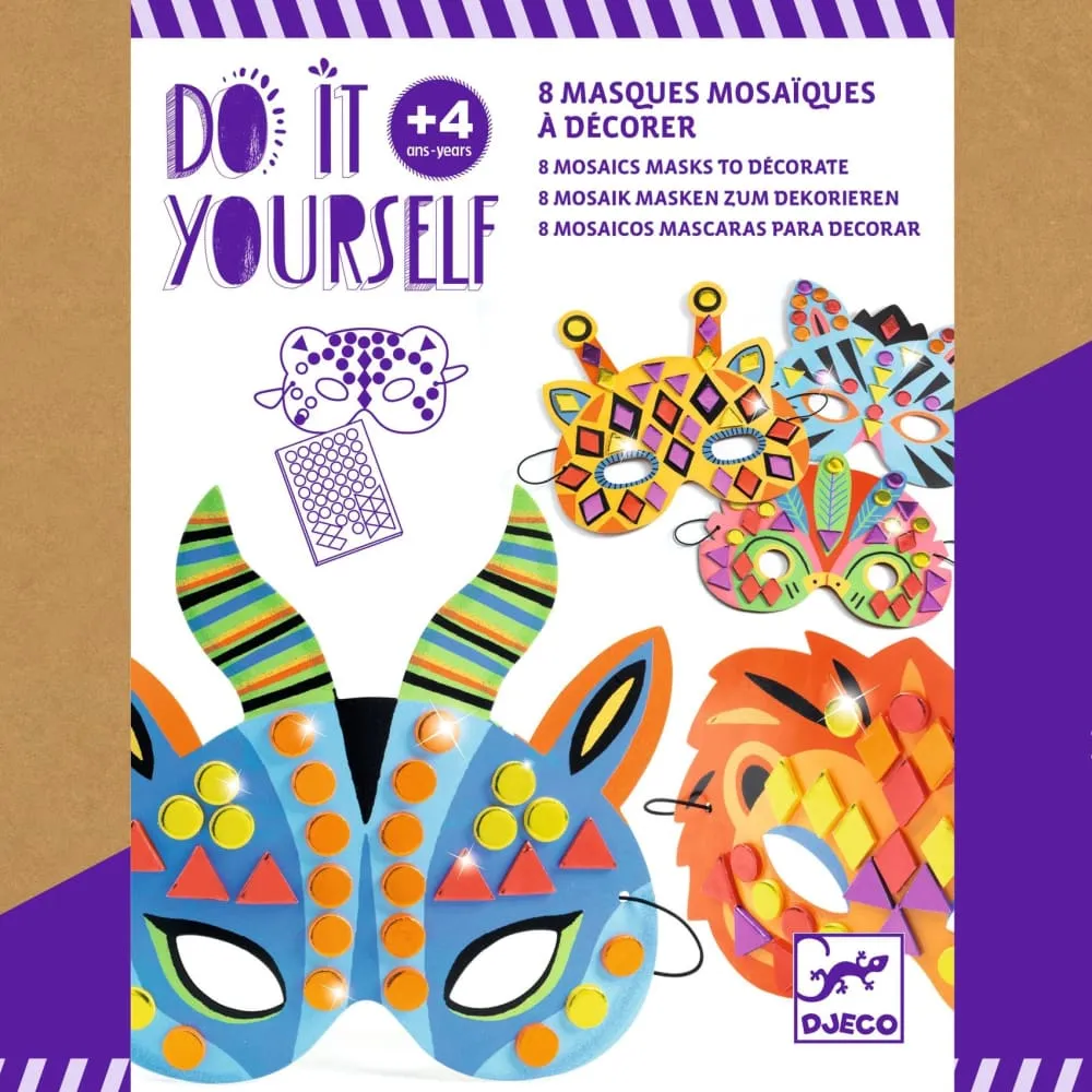 Djeco Do It  Yourself - 8 Mosaic Jungle Masks