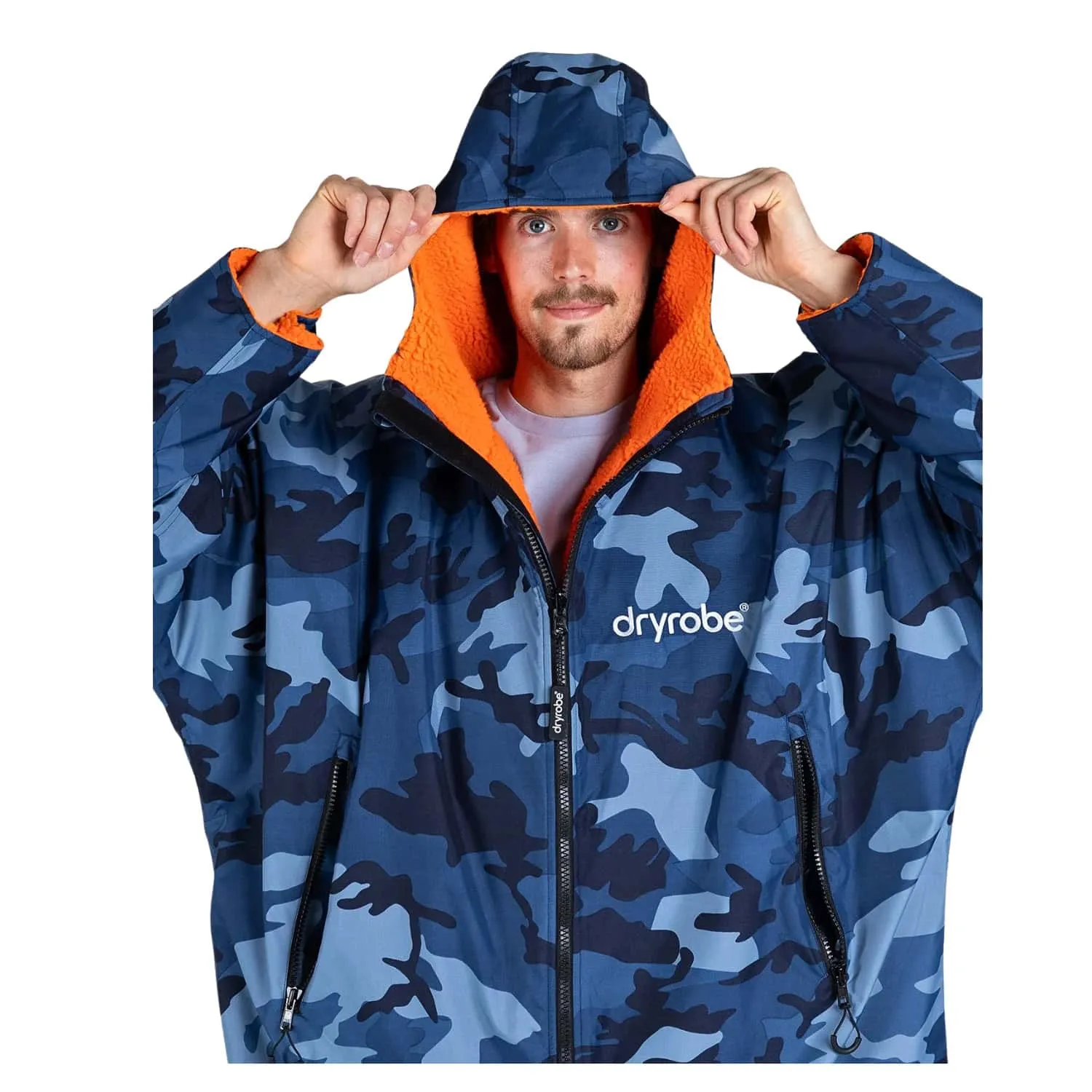 Dryrobe Advance Long Sleeve Drying & Changing Robe - Blue Camo/Orange