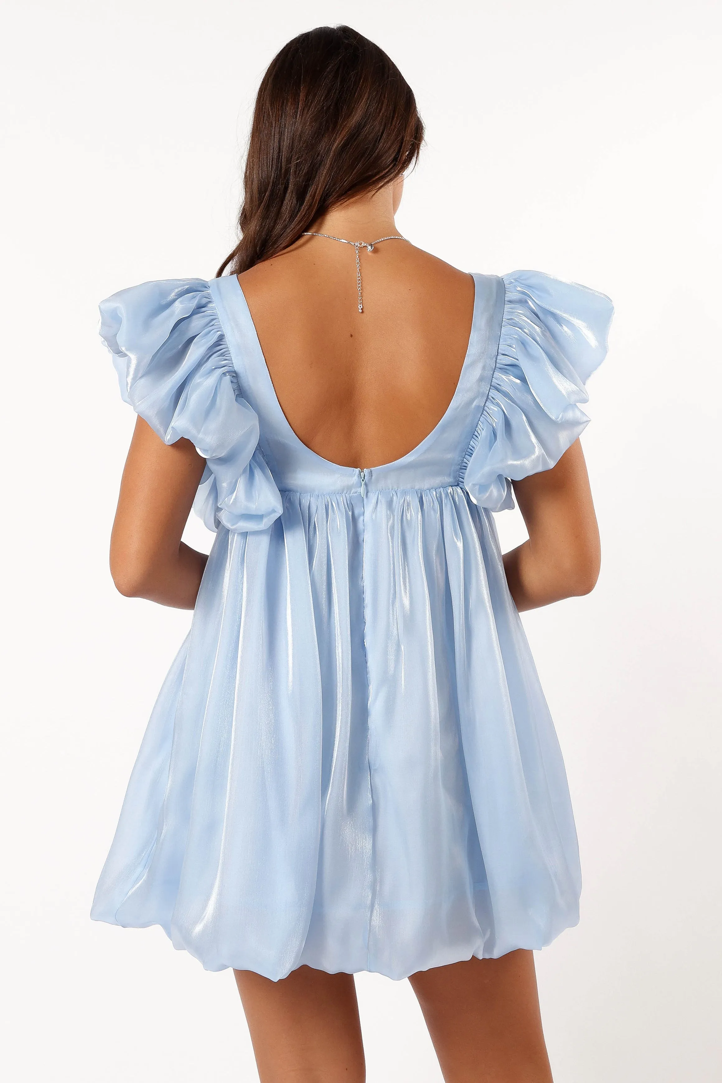 Dulip Frill Sleeve Mini Dress - Blue