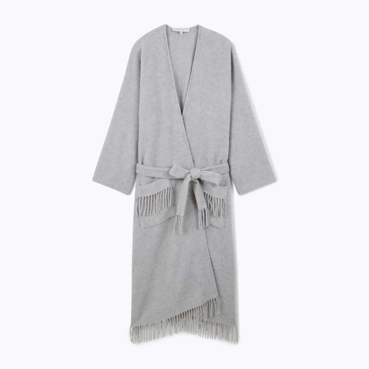 Eponyme Wool Long Poncho in Gris Chine