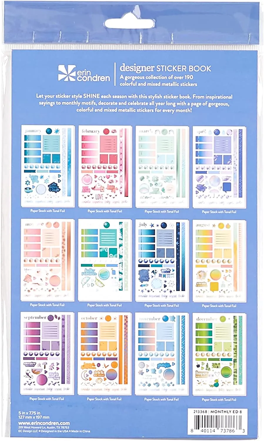 Erin Condren Monthly Sticker Book - Edition8