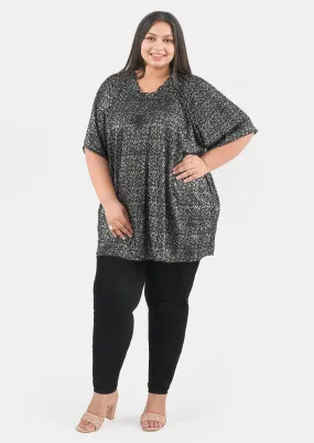 Foil Print Tunic Top