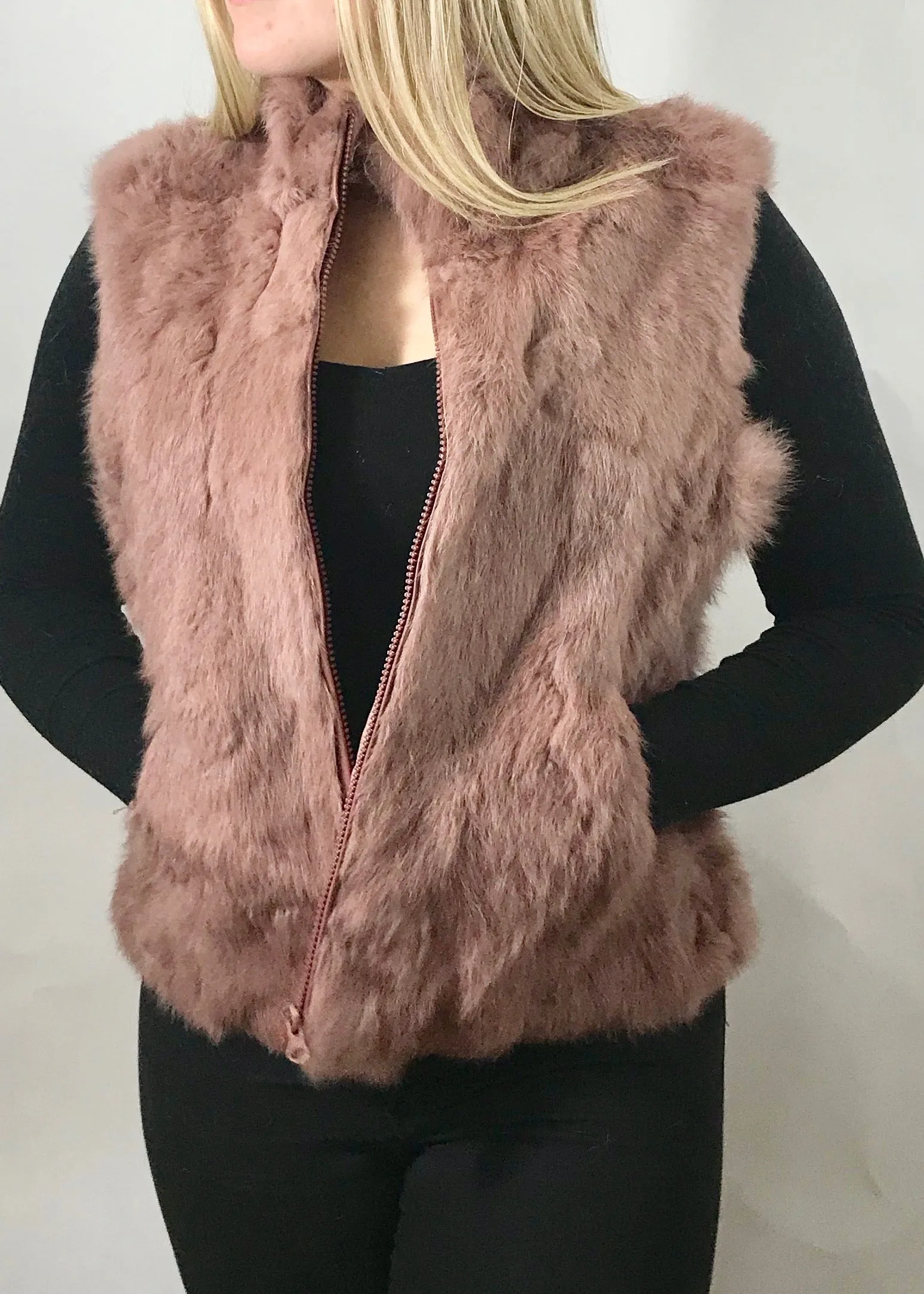 Fur Gilet in Snow White by Feathers Of Italy