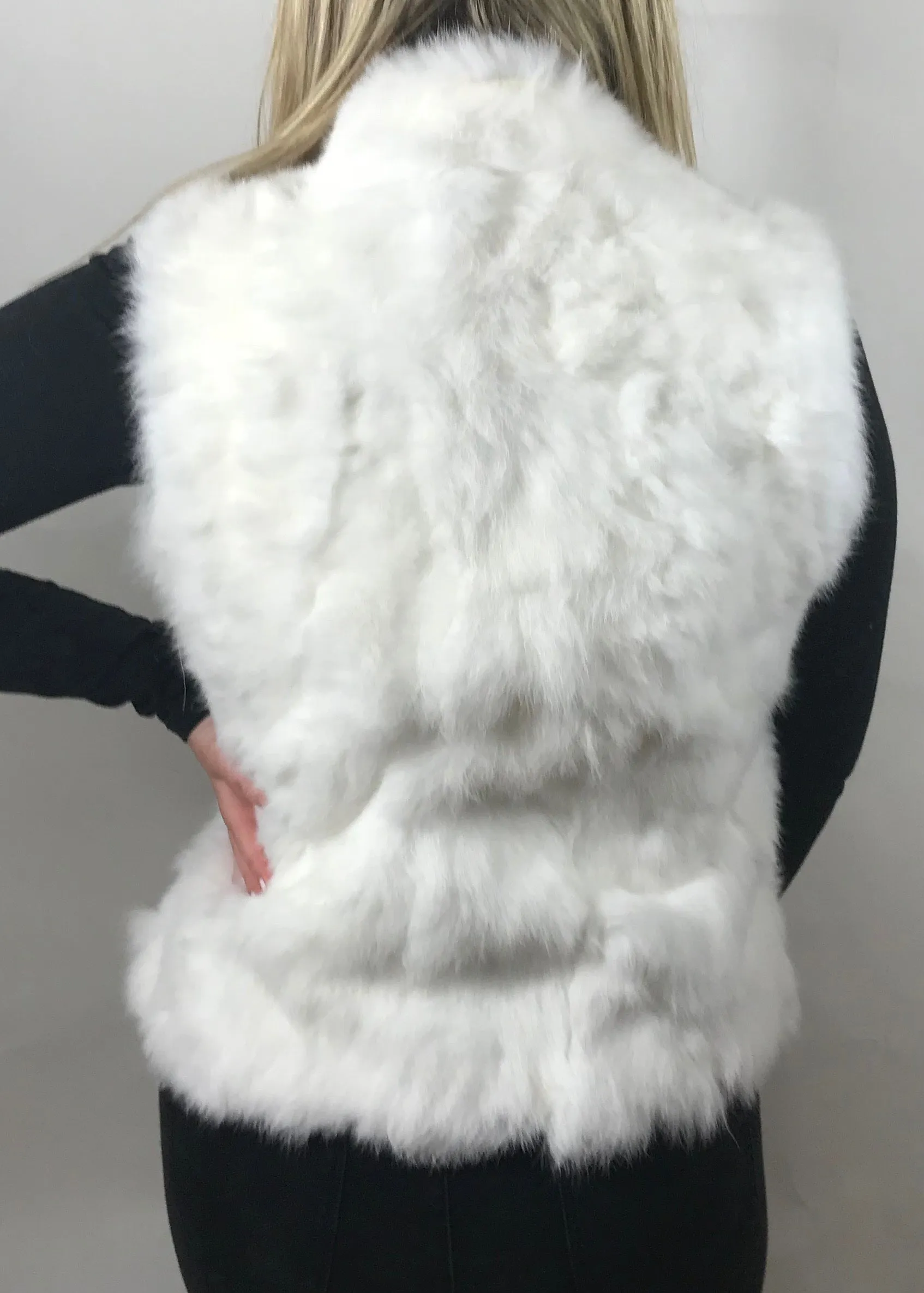 Fur Gilet in Snow White by Feathers Of Italy