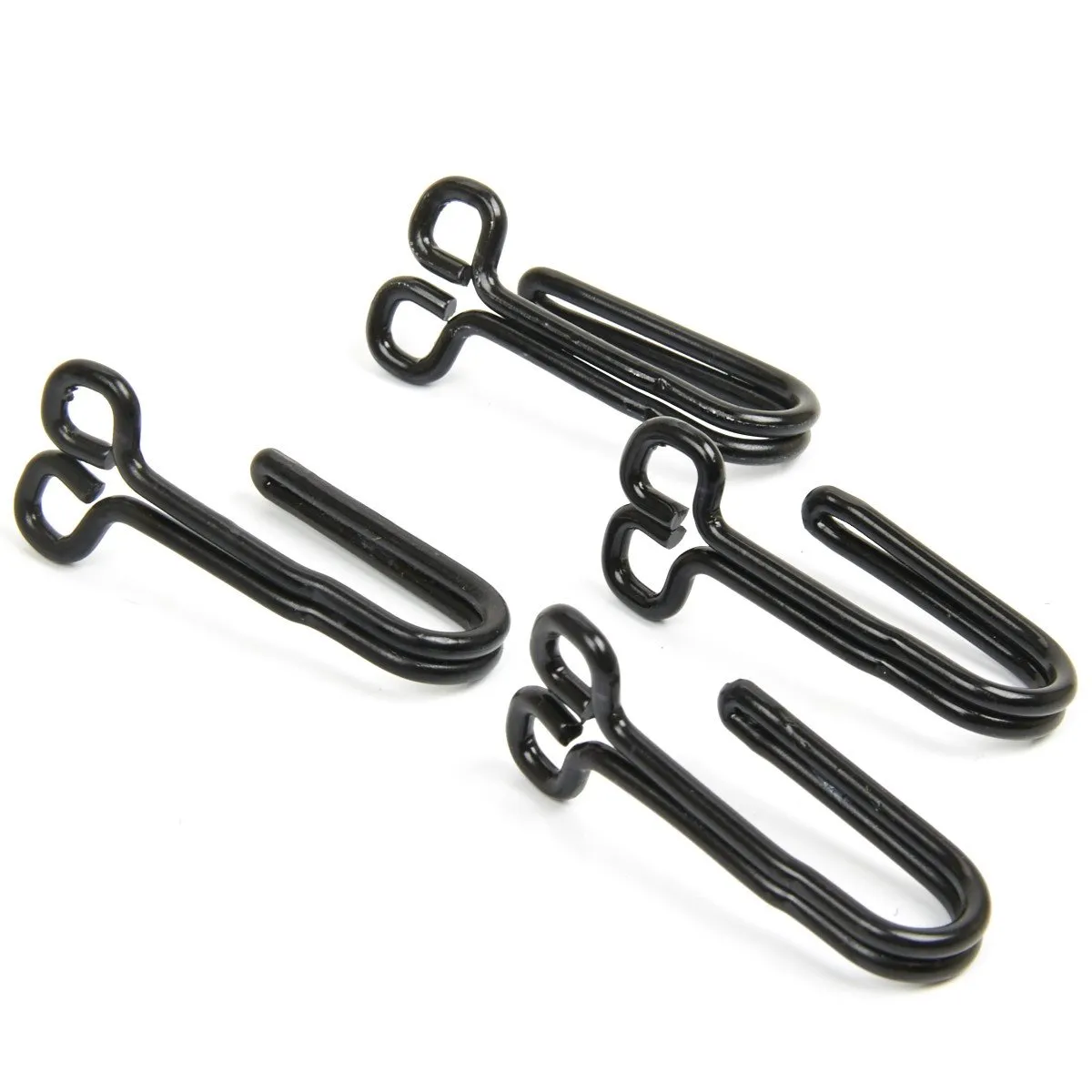 German WWII Tunic Aluminum Belt Hooks- Black (Set of 4)