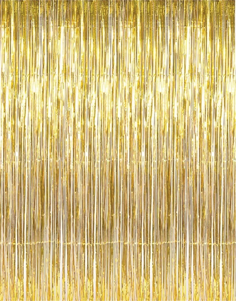 Gold Metallic Fringe Tinsel Curtain Backdrop