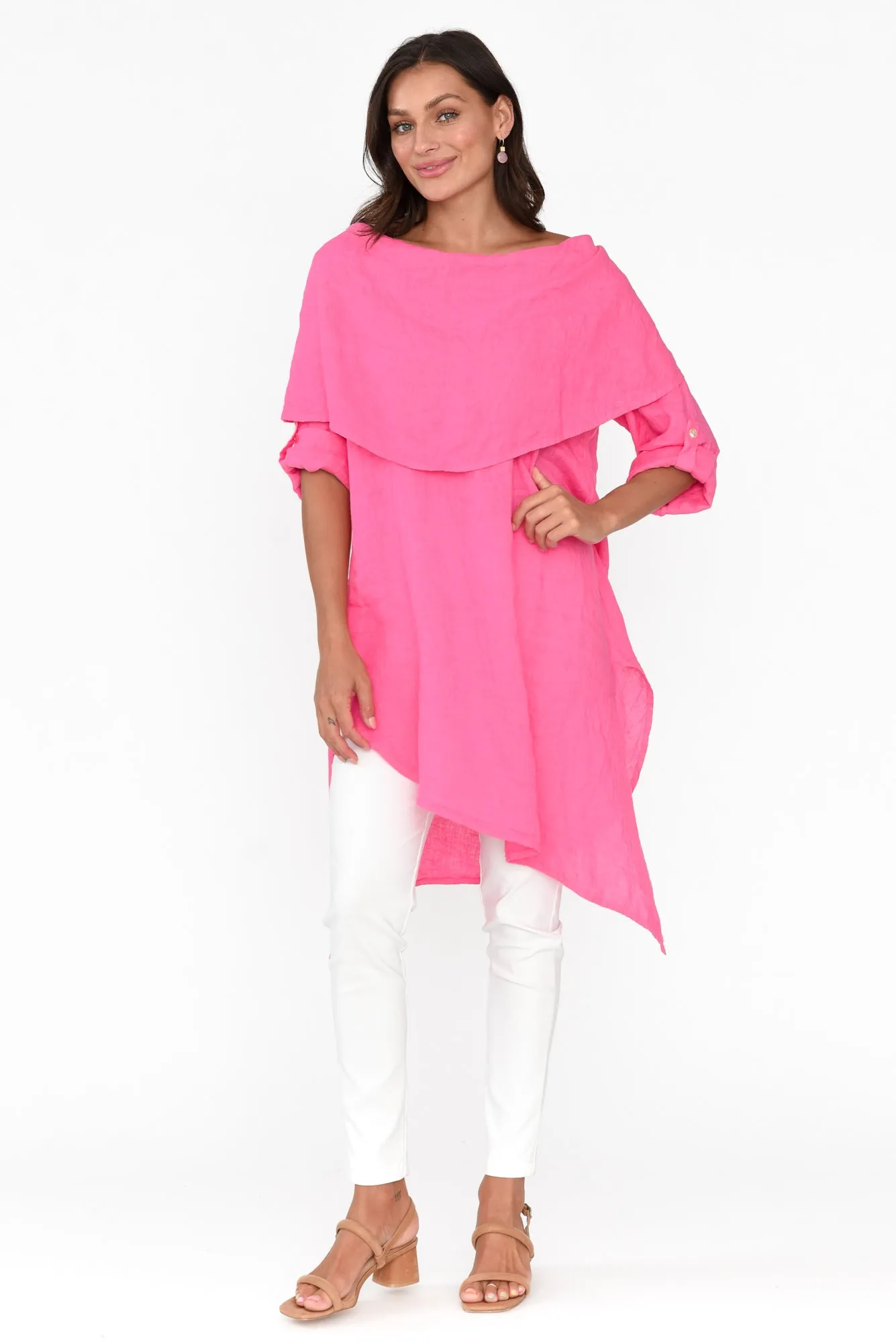 Grande Hot Pink Linen Tunic