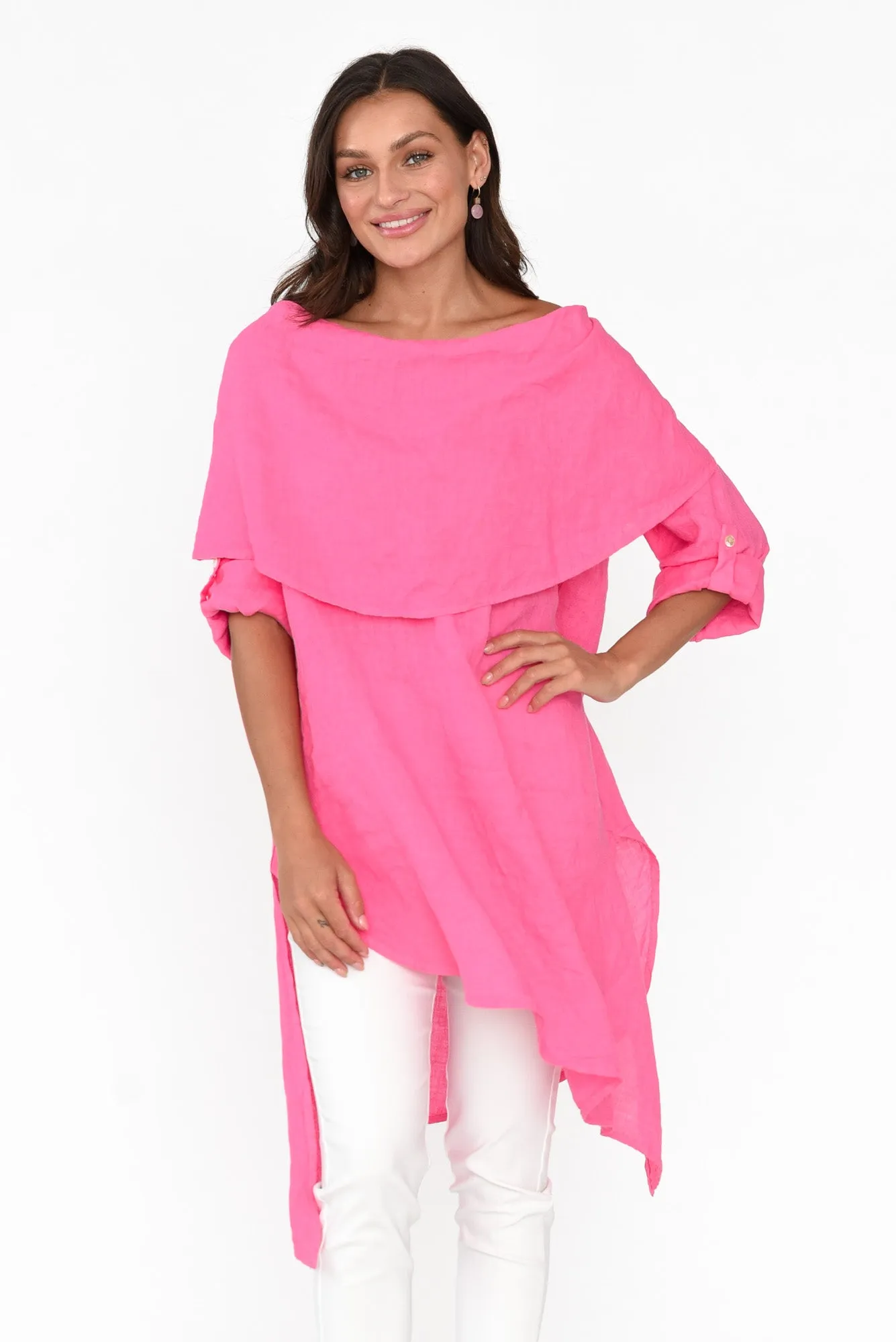 Grande Hot Pink Linen Tunic