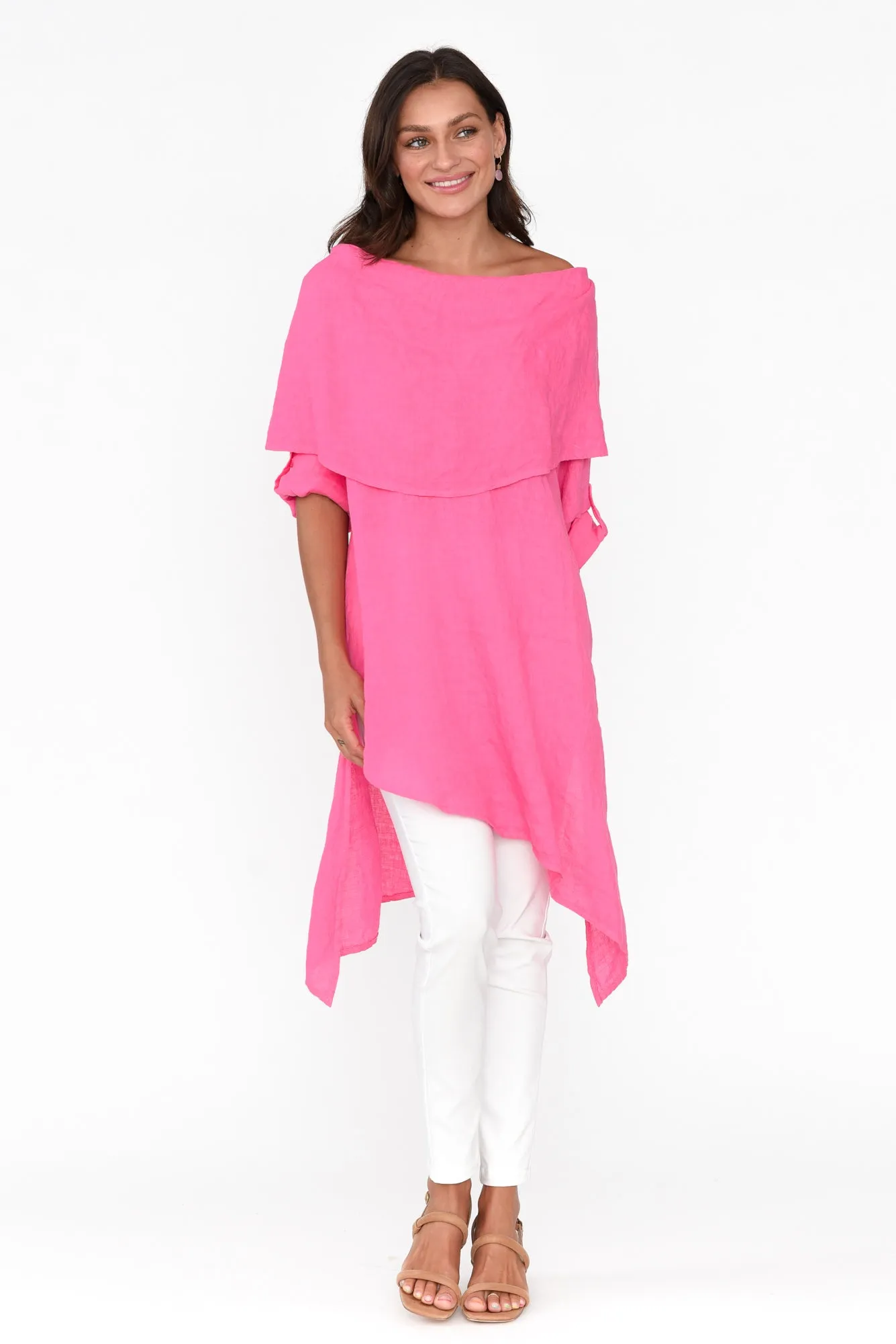 Grande Hot Pink Linen Tunic