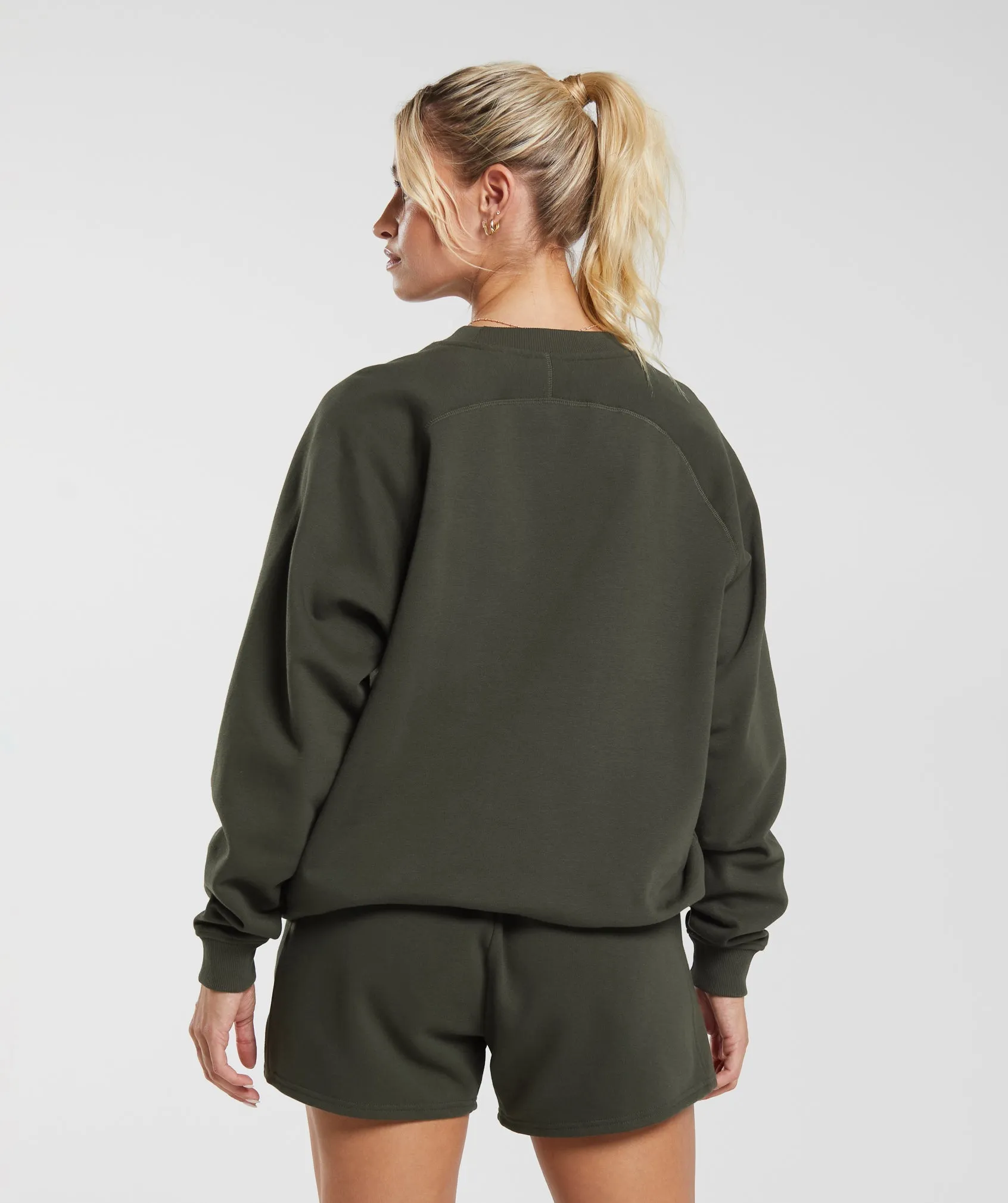 Gymshark Training Oversized Fleece Sweatshirt - Deep Olive Green