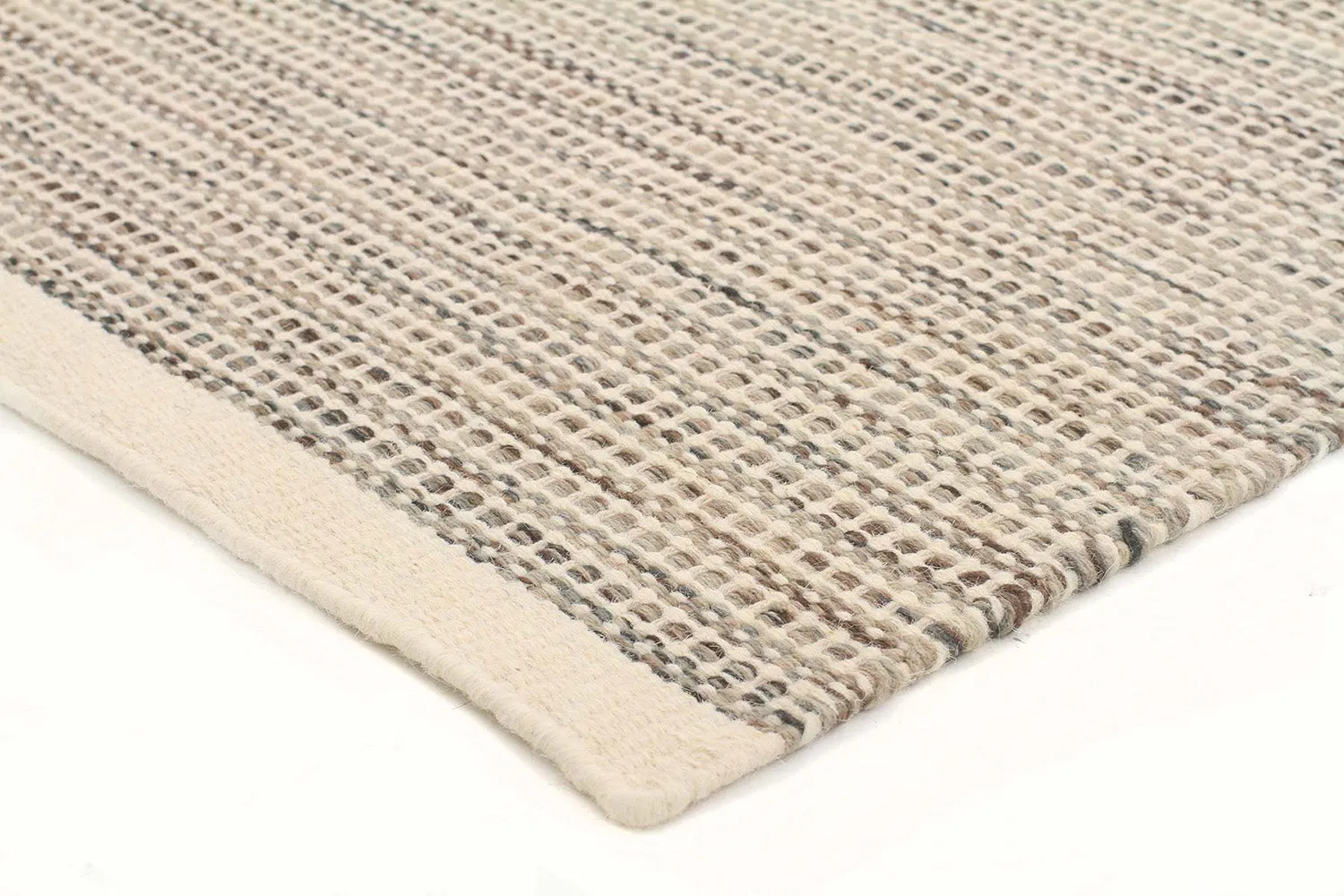 Hand Made Wool Natural Flat weave Rug