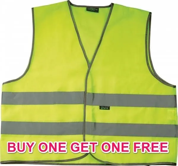 HI-VIZ REFLECTIVE FLUORESCENT VEST GILET SAFETY WORK- FUN JACKET ADULT XL B1GOF