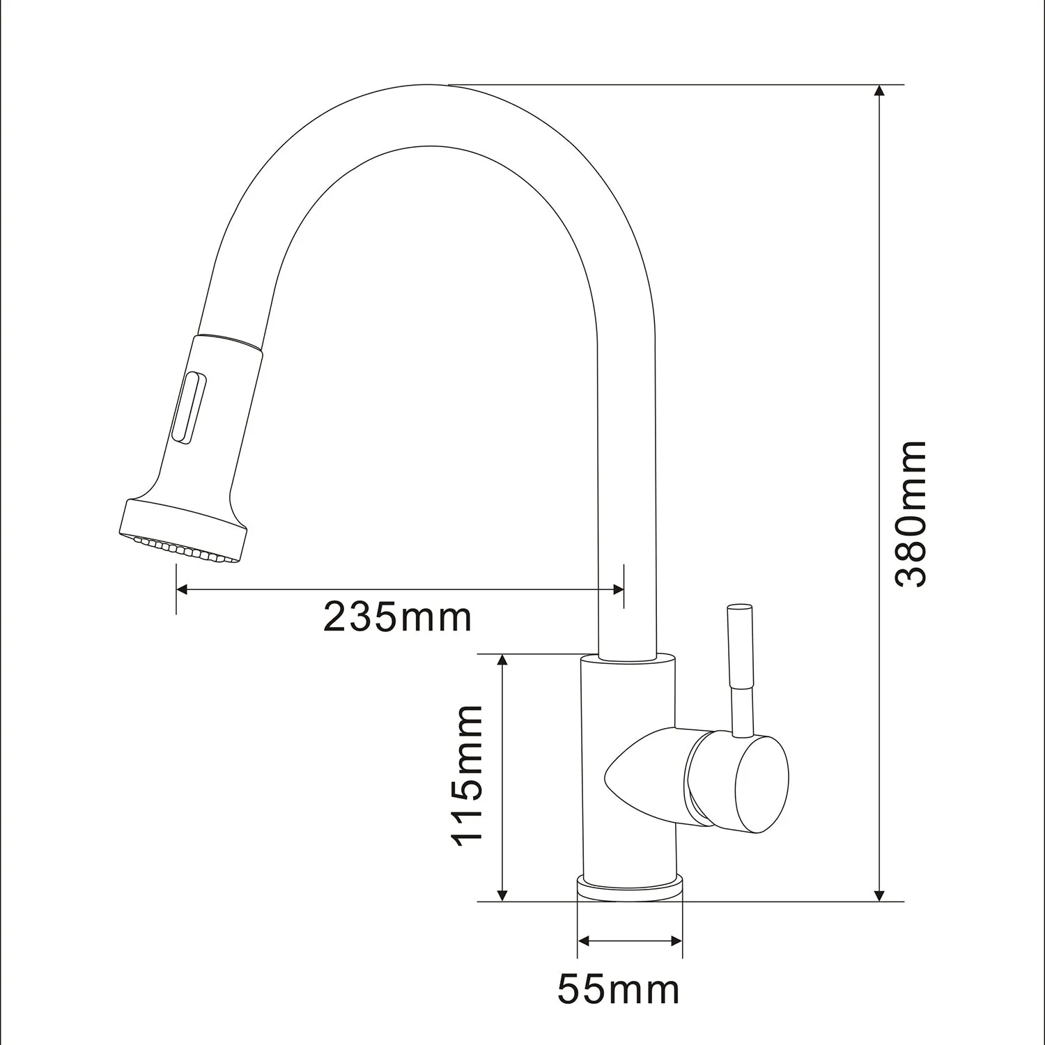 Homelody 2 Functions 360 ° Swivel Non-Slip Spout Kitchen Faucet