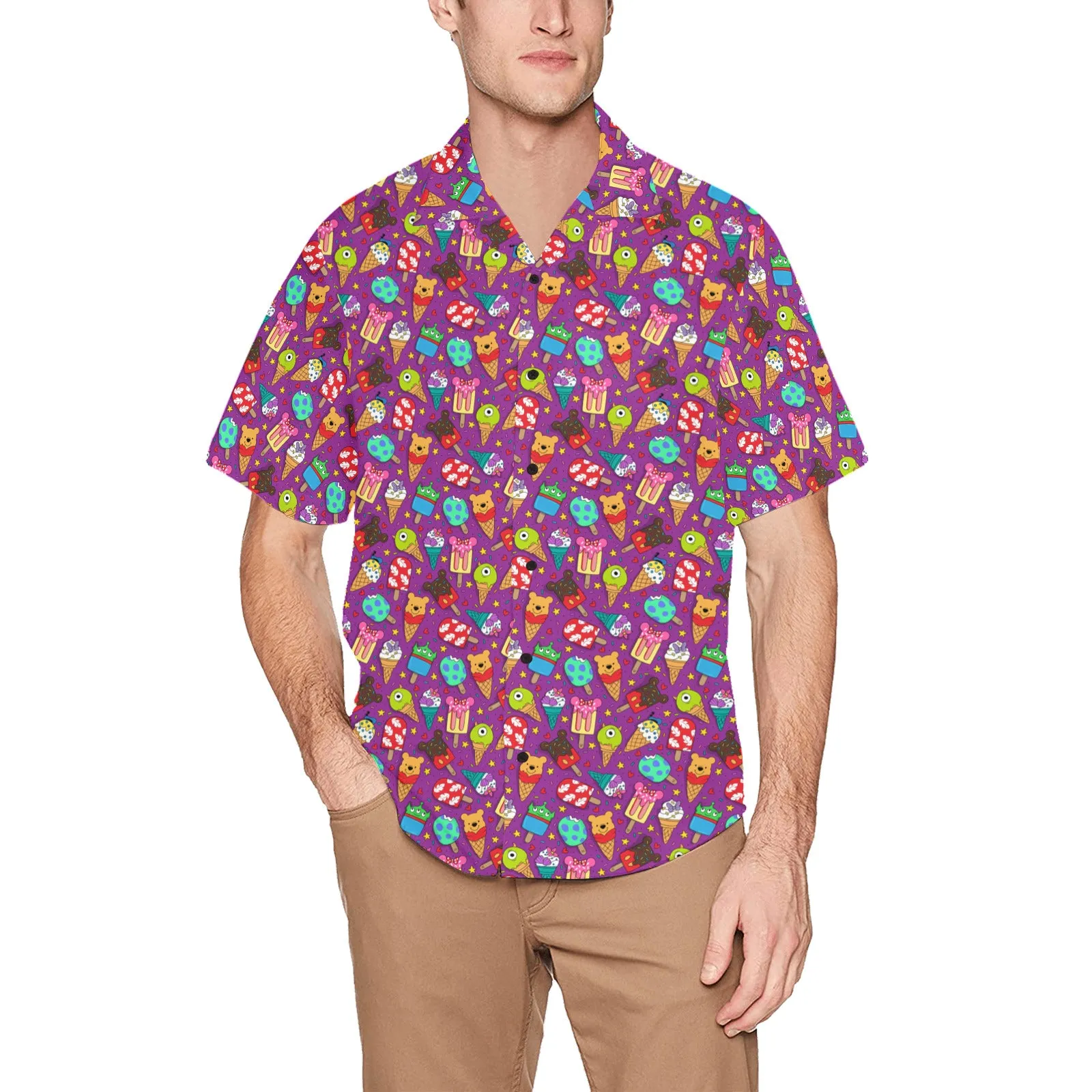 Ice Cream Hawaiian Shirt With Chest Pocket