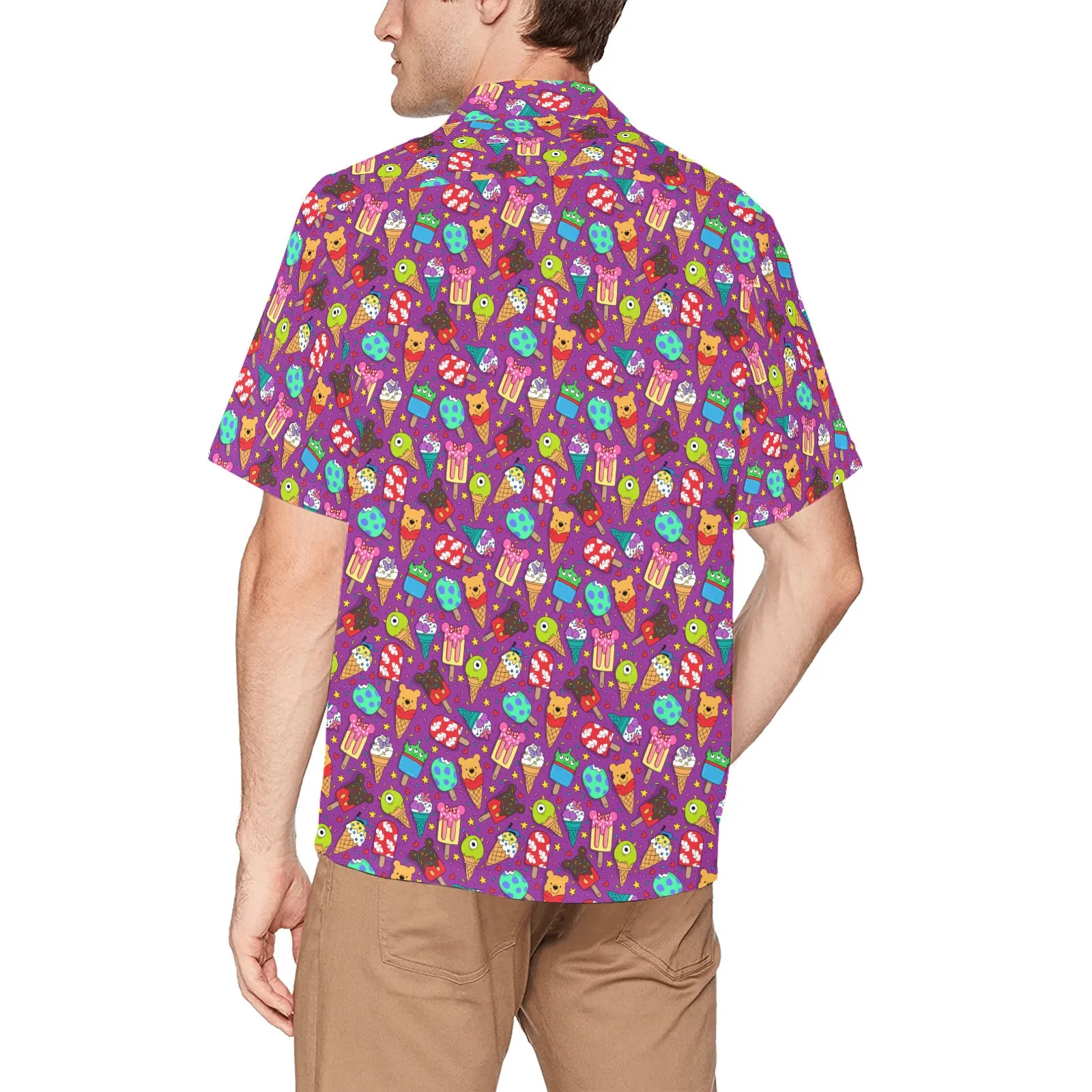 Ice Cream Hawaiian Shirt With Chest Pocket