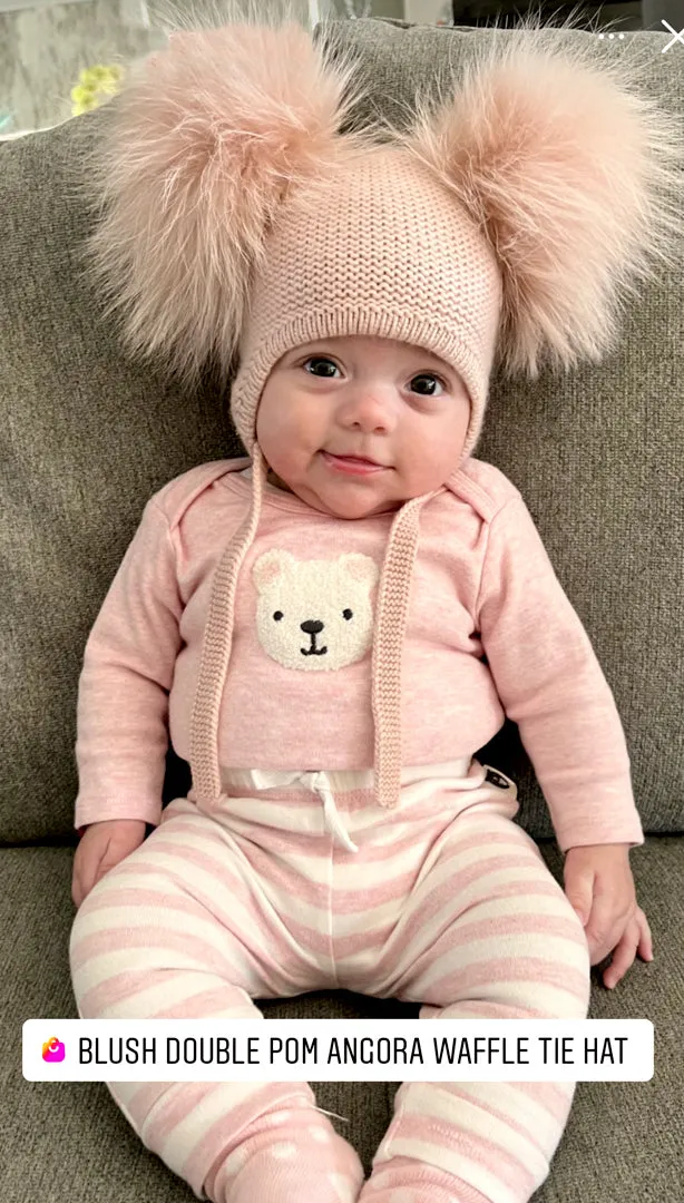 Infant Double Fur Pom Angora/Wool Beanie Tassel Hat