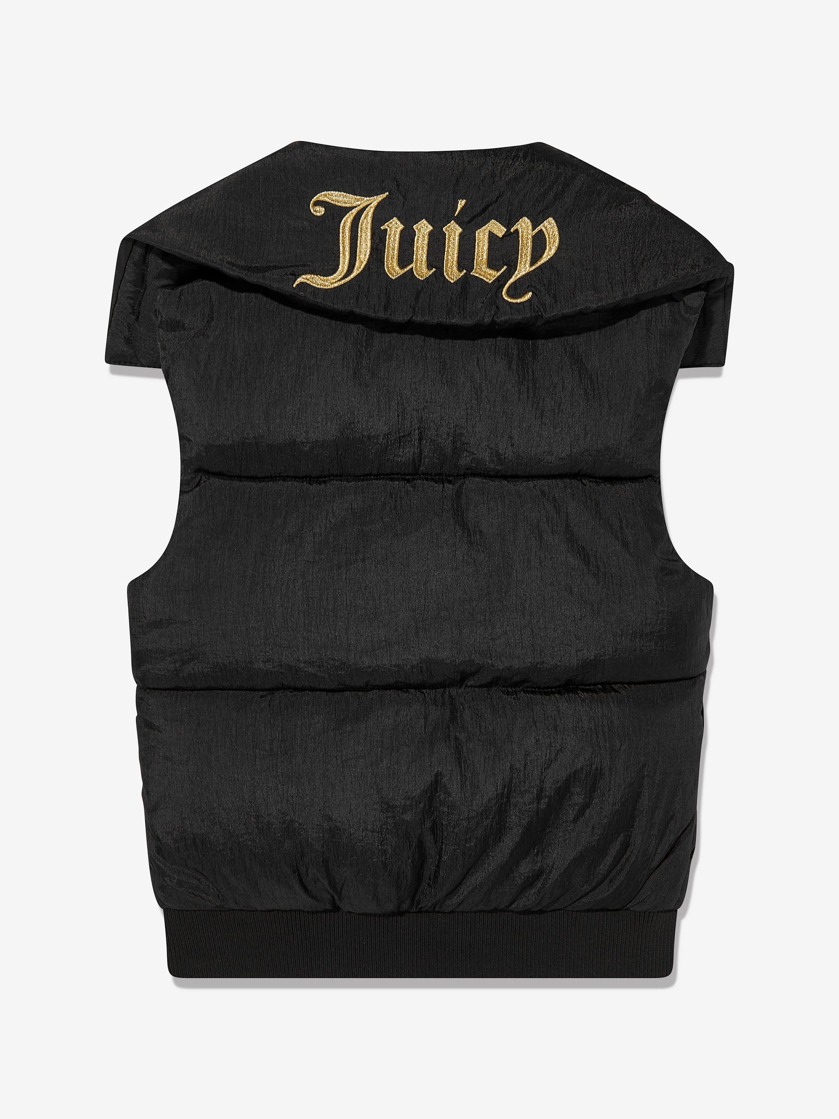 Juicy Couture Girls Diamante Logo Gilet in Black