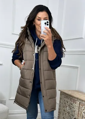 Kehlani Taupe Padded Gilet