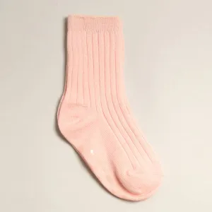 Kids' Solid Color Crew Socks | Pink