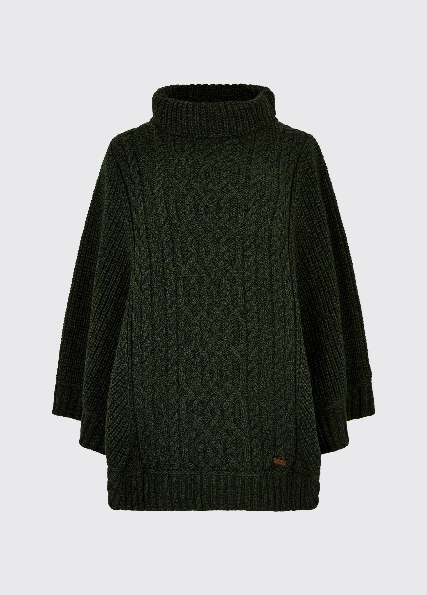 Kilronan Women’s Merino Poncho - Olive